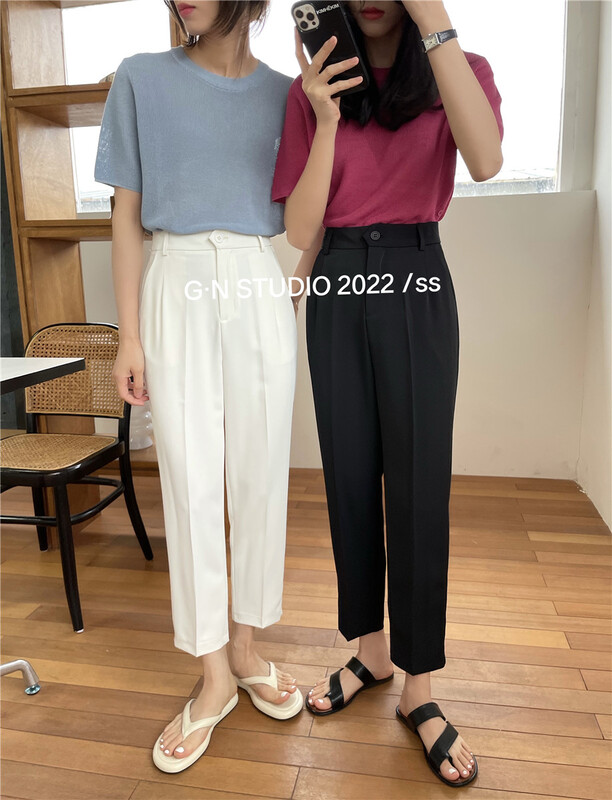 [g · n] Korean version simple solid color Harlan trousers 19027# hjy