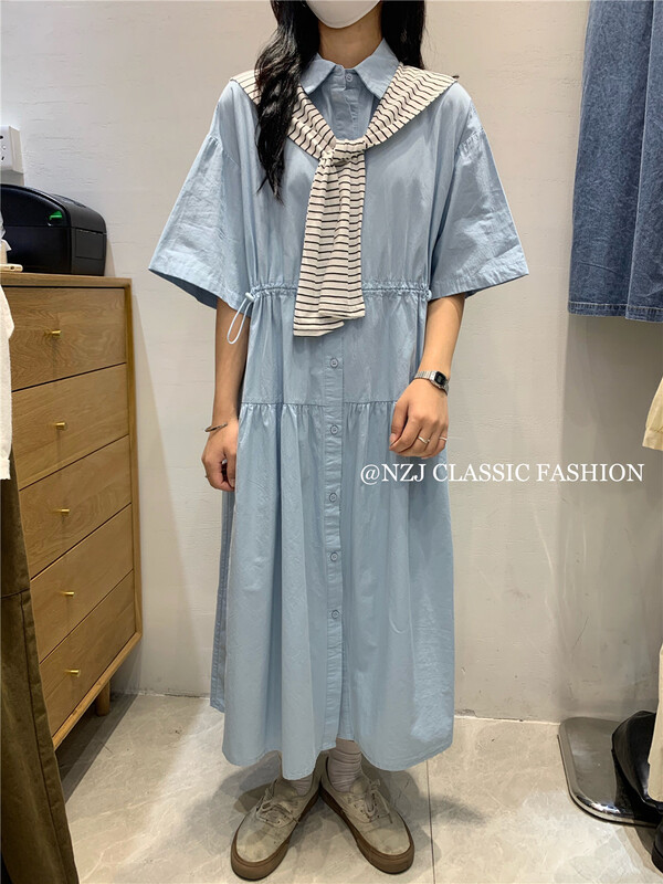 [NZJ] lady Pleated Dress (with shawl) a82391-1# L