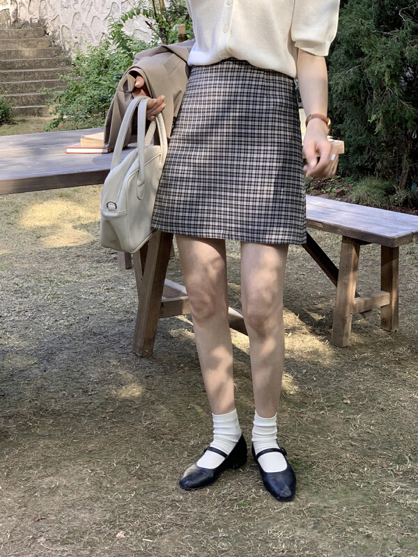 Original price 66.55! New year in early spring! [T.G] Korean fashion plaid skirt 17032# cqw