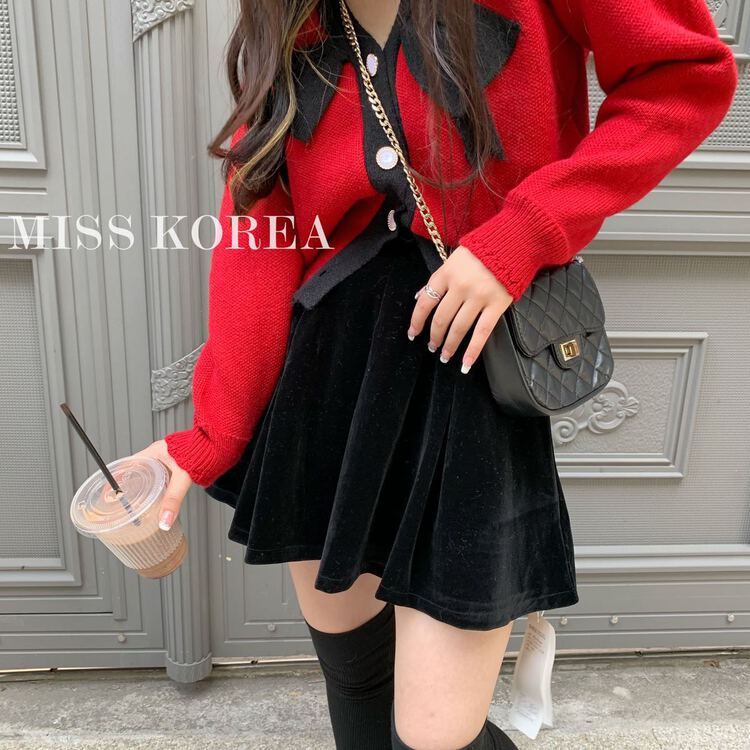 goods in stock! New year in early spring! [Miss Korea] French romantic elegant velvet skirt 1676# HBx