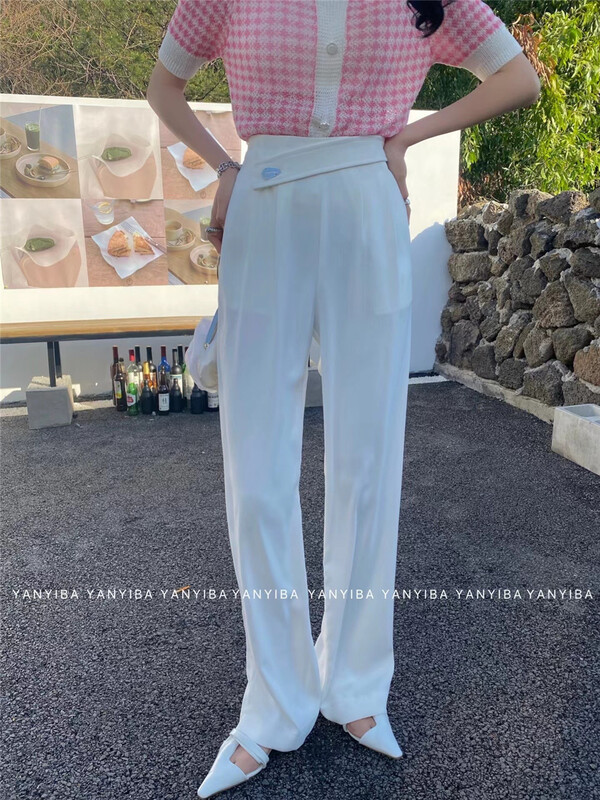 goods in stock! New in early summer! [yanyiba] special waist straight tube wide leg casual pants 092152# zxx