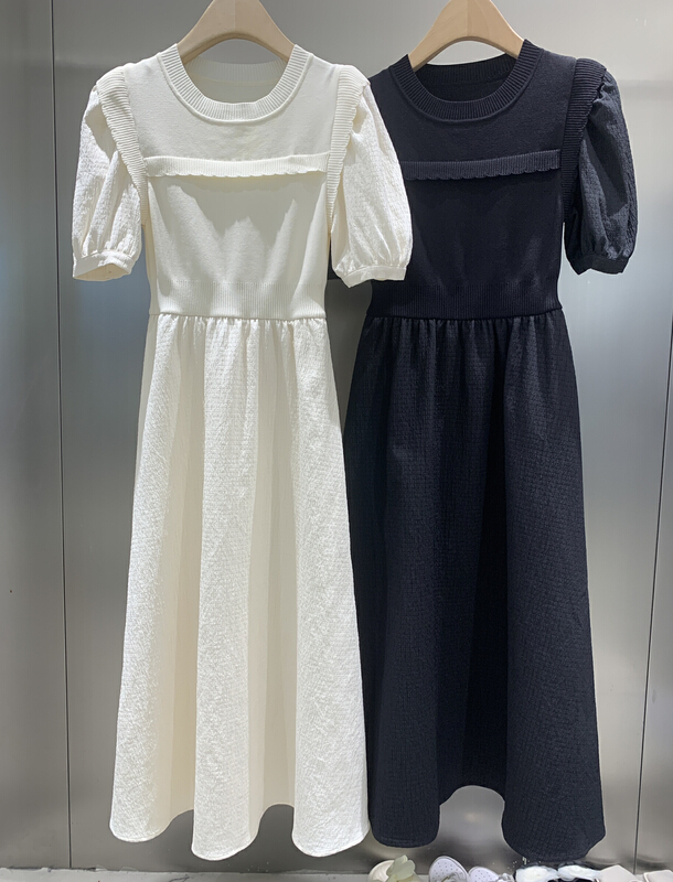 New in early summer! [DS] curved bead stitched Pleated Dress 51917d# XYJ