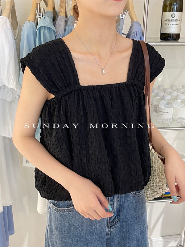 [Sunday morning] Korean jacquard sweet loose vest / sling 9134# zjy