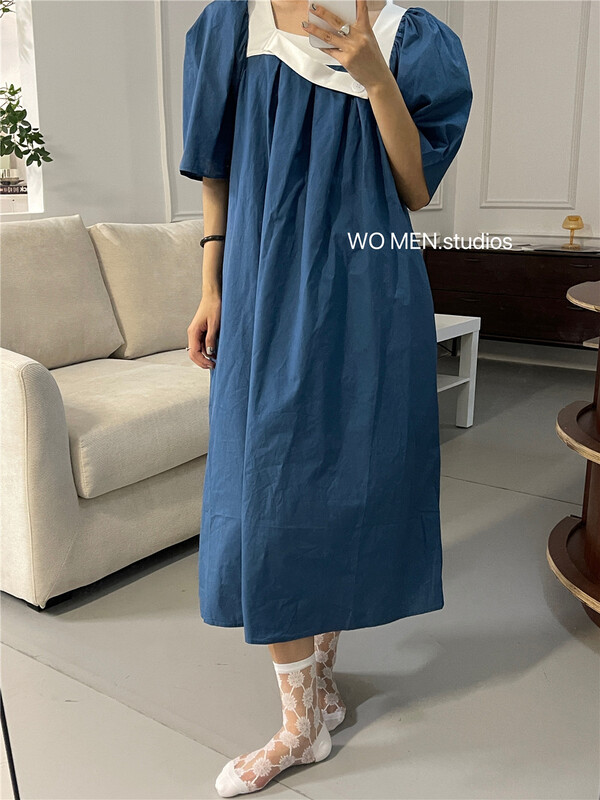 [Wo / men] square neck color blocking design dress 2982# zxl
