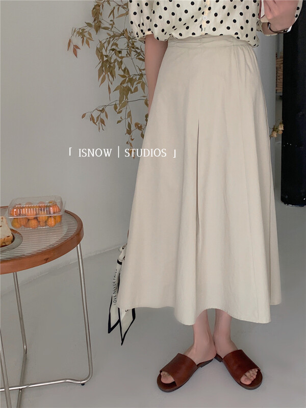 New in early summer! [I snow] simple and versatile A-line skirt 2321# WPL