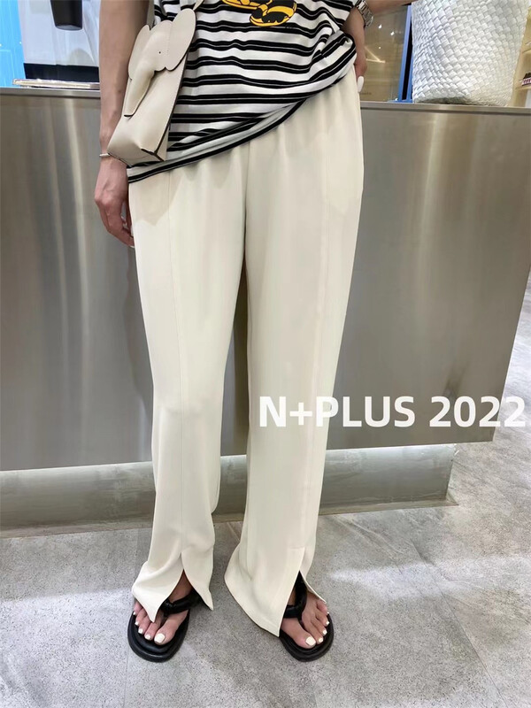 [n + Plus] Korean version solid color versatile trousers 22036# ozq