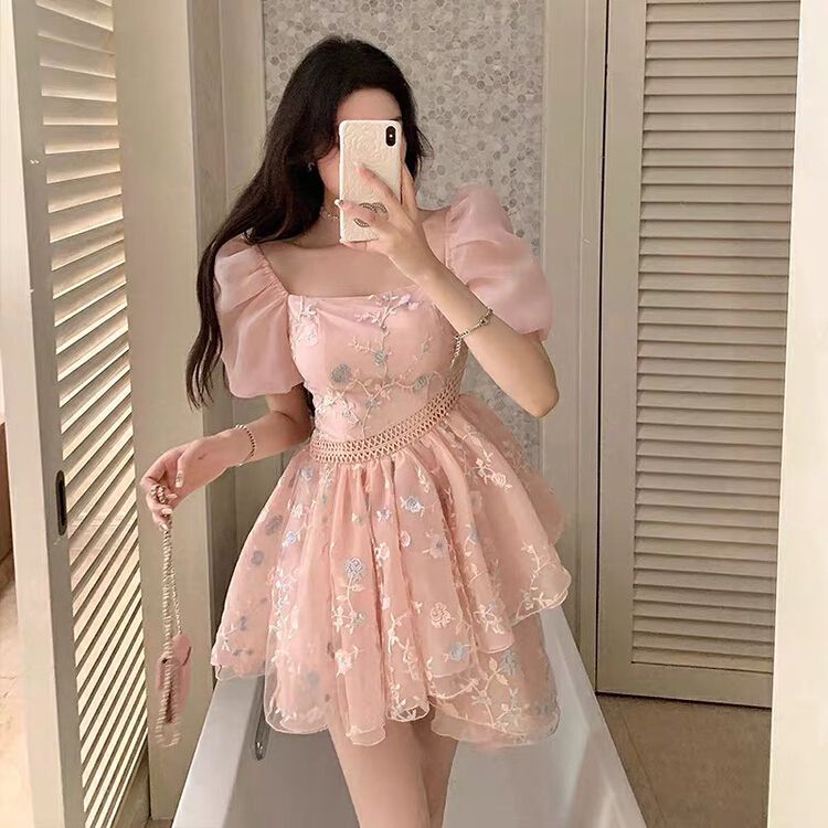 New in early summer! [Yingying new clothes] pure sweet and spicy sexy one shoulder dress 7318# Cl