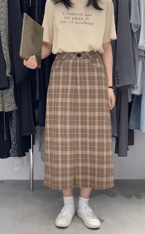 goods in stock! New year in early spring! [miss miss miss home] Korean Plaid slim skirt b6027# ZSY
