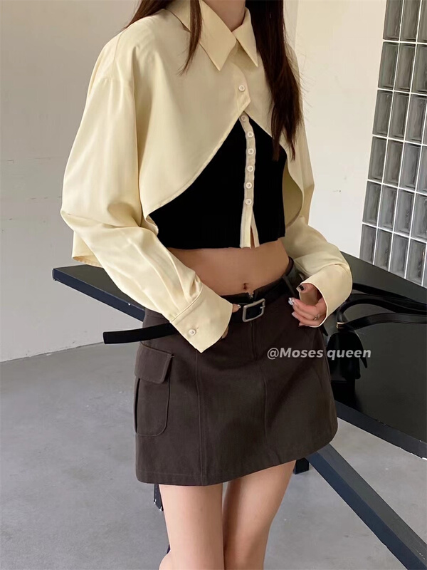 New in early summer! [moss queen] Korean slim solid skirt pants 50192# XYY