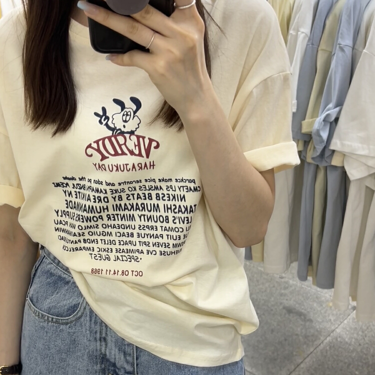 [Li Bai] letter fashion thin short sleeve T-shirt 2825-3# ll