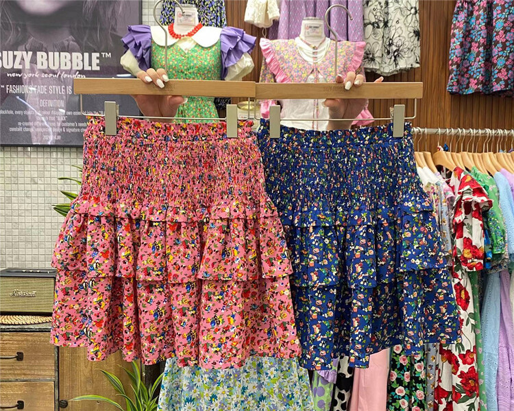 [N21] Vintage elegant floral A-line skirt 854# WPL