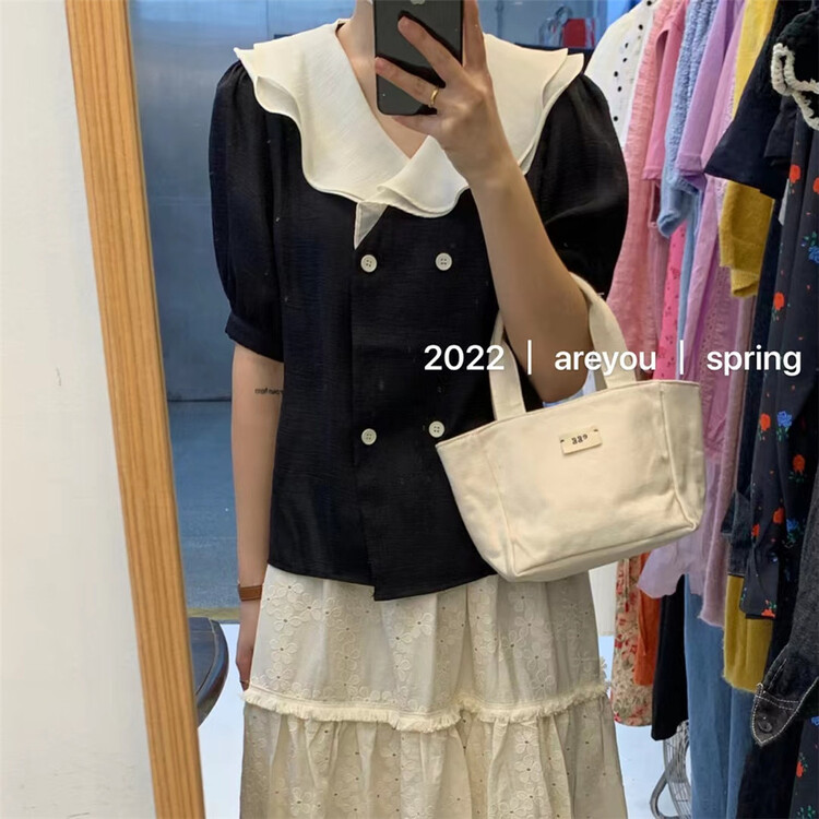 goods in stock! New in early summer! [are you] elegant temperament lotus leaf Collar Chiffon 860# ll