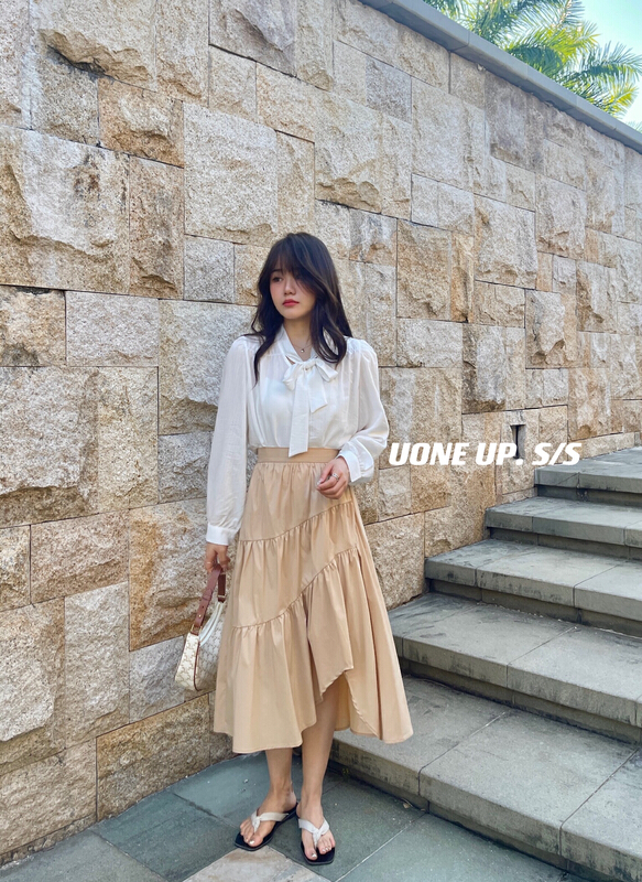 New year in early spring! [uone] cropped and versatile skirt 98190# LSL
