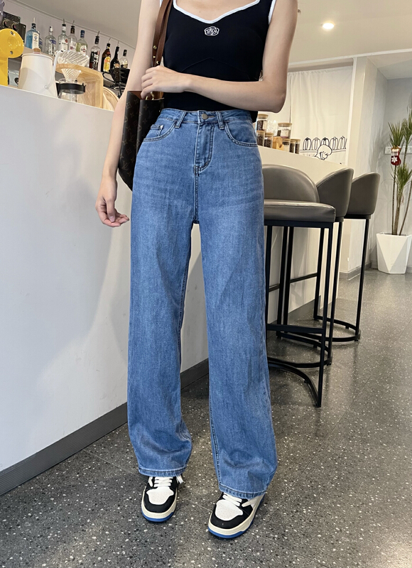 [en Xi'er] Korean loose wide leg skinny mopping jeans k1139# L