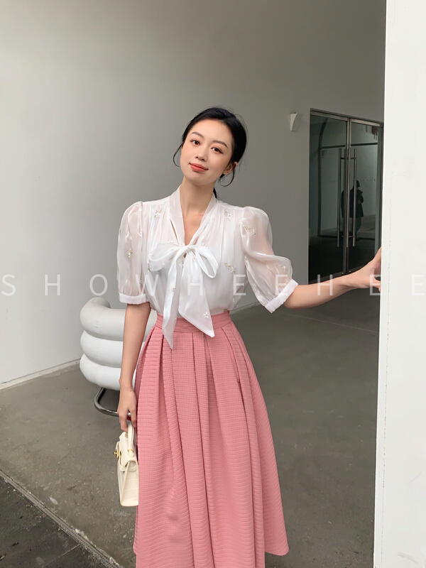 [xiuxixi] elegant temperament heavy industry Embroidery Custom Shirt 9079# zxx