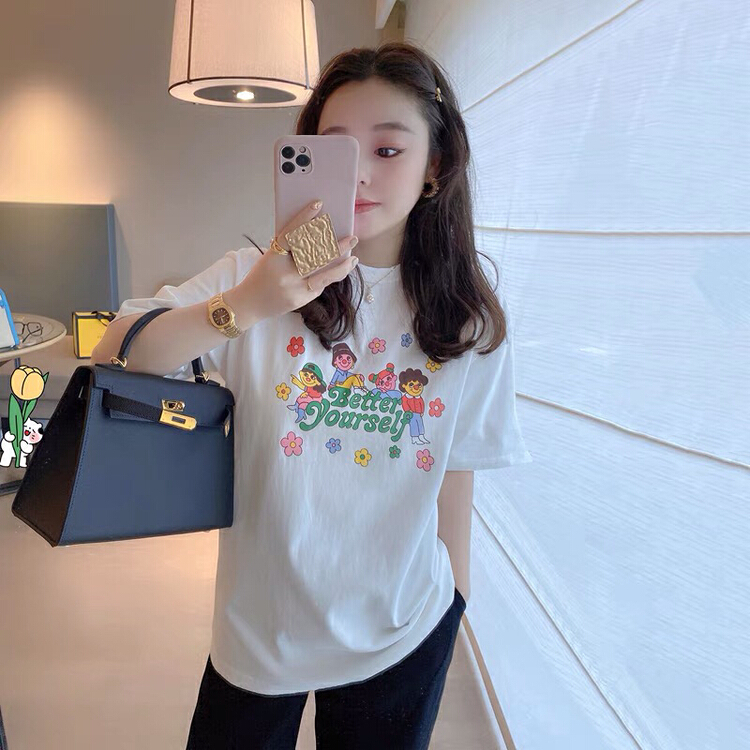 [ziyijia] cartoon printed versatile short sleeve T-shirt ys1-0147# WTT