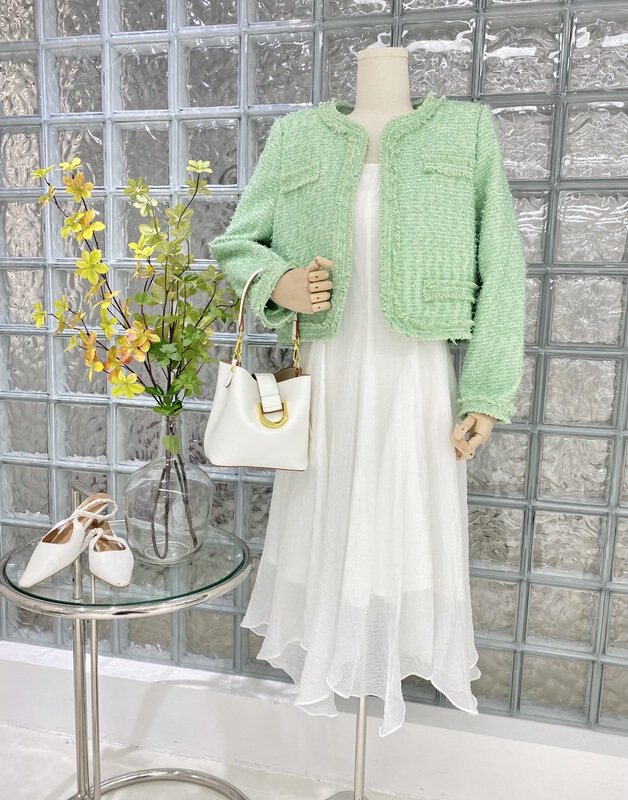 Cxdhh / new in early spring! [strict selection - planting grass into trees] suspender net color slim fitting dress xc16-18191-y# jhy