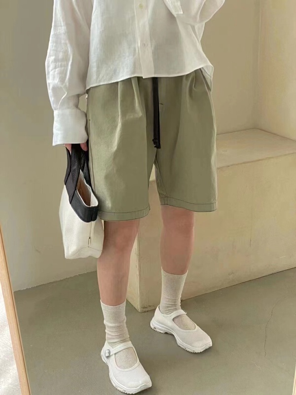 [td] elastic waist tether shorts casual shorts k001583# XJ