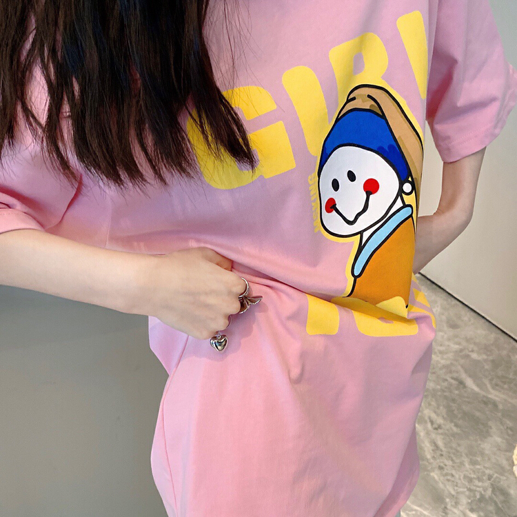 New in early summer! [Nancy] printed lettering short sleeve T-shirt 6291# WPL