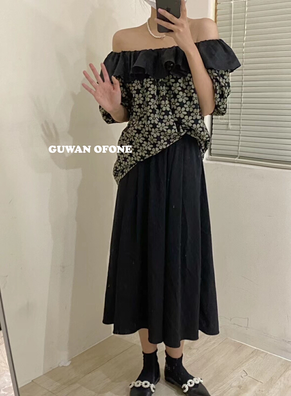 [Gu Wan] fashionable and versatile high-grade off shoulder shirt 5675# zxx