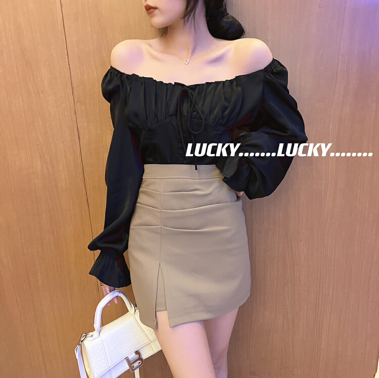 New year in early spring! [lucky] fashionable, versatile, slim, high waist skirt pants (only skirt pants) 1155# zxx