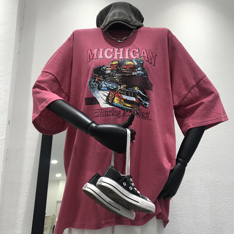 [misu misu] creative street style casual loose large short sleeved T-shirt 6621# ll