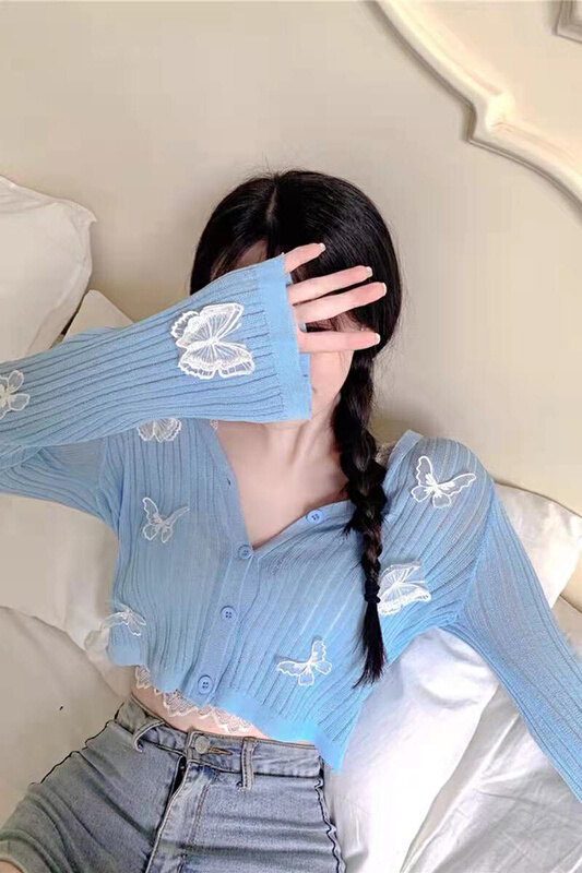New in early summer! [Danling] bow tie Spice Girl versatile sunscreen shirt 9090# PCZ