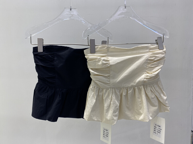 New in early summer! [u Nara] ruffled pleated tank top / sling 81088# WPL