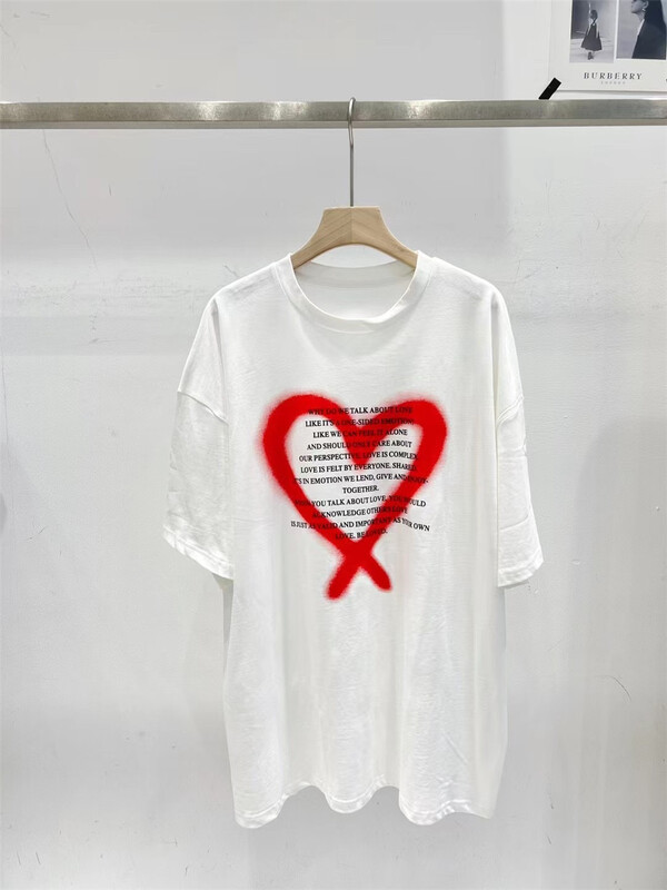 [td] Korean loose love letter short sleeve T-shirt t003951# XJ