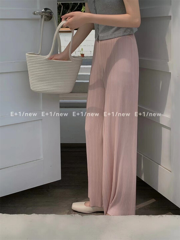 New in early summer! [e + 1] simple elastic waist loose wide leg casual pants 8047# XYY