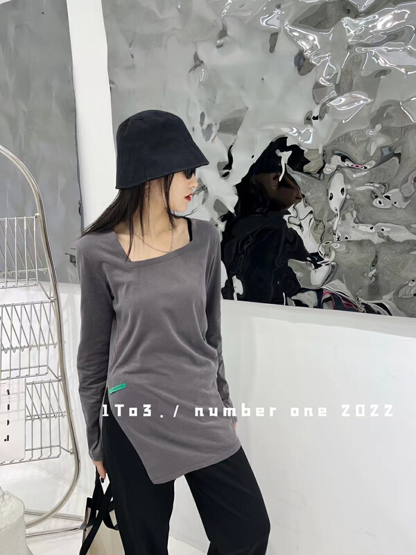 New year in early spring! [1to3] irregular design sense retro foreign style long sleeve T-shirt 8003# LSW
