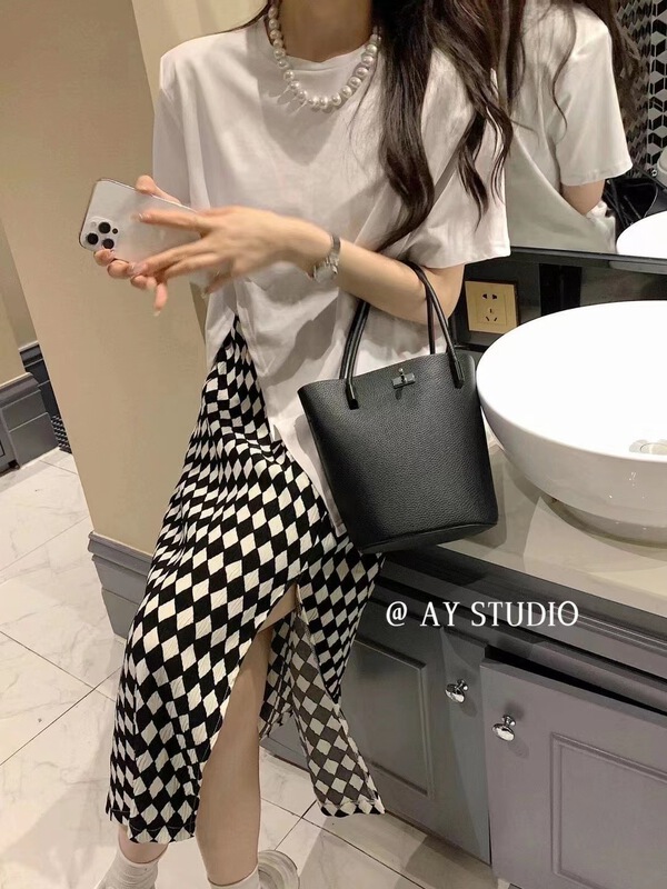 New in early summer! [bestie] Korean Plaid elastic medium length skirt (excluding top) 1223# hjy
