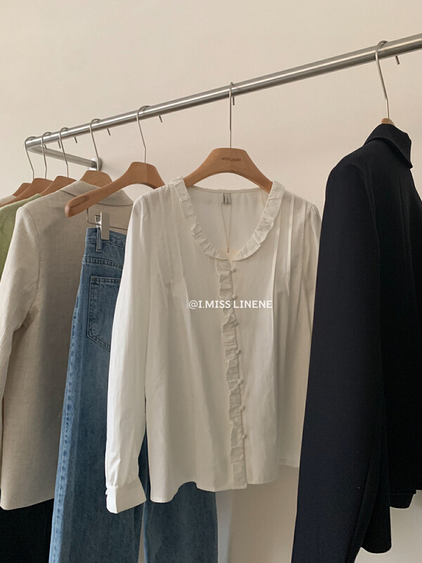New year in early spring! [Imiss] Korean version simple and versatile shirt cx7083# LSW