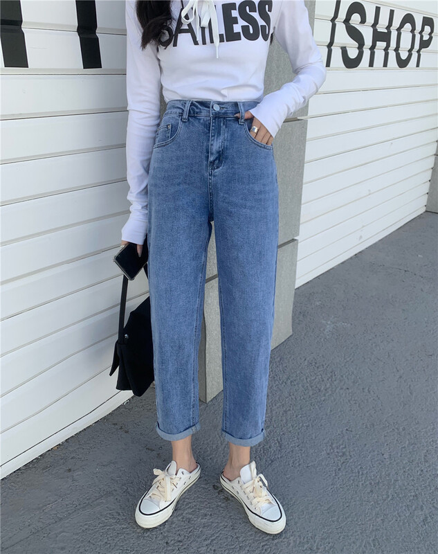 New year in early spring! [Qiqi] Korean Harlan versatile jeans 6102# cqw