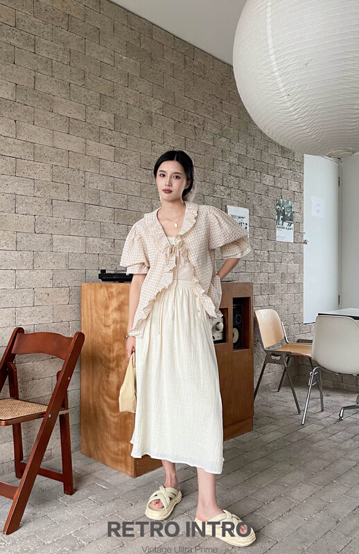 New in early summer! [Rin] simple temperament elegant button skirt 21071# cqw