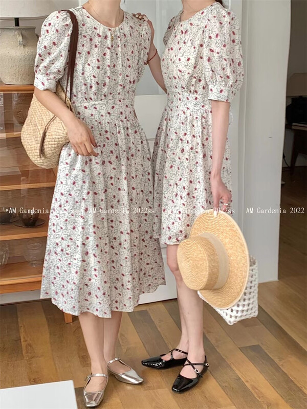 [am] little women's round neck medium long slim dress 3365# JJ