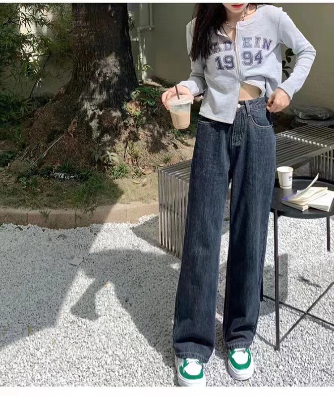 [Dido] high waist straight tube wide leg jeans ys1-6679# LSW