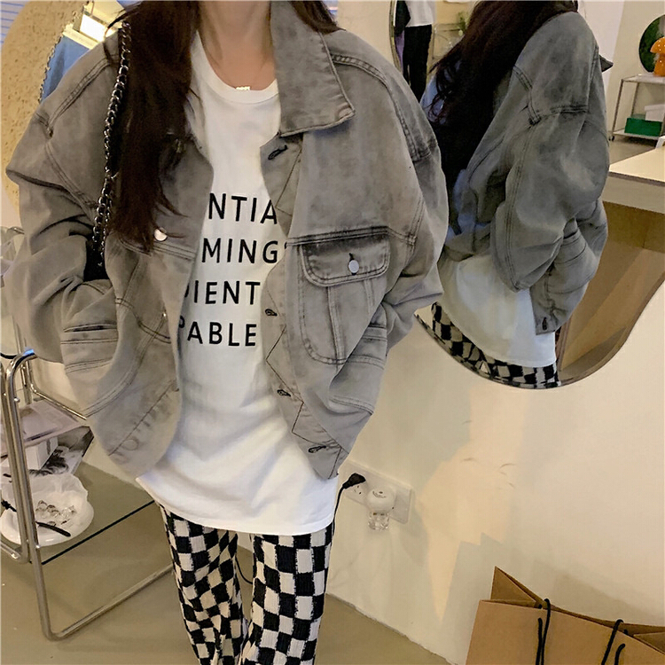 New year in early spring! [timely rain] Han Feng ins loose and versatile casual jacket cowboy coat (only for coat) 59736# YYW