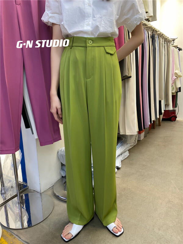 [g · n] simple temperament wide leg trousers 19025# hjy