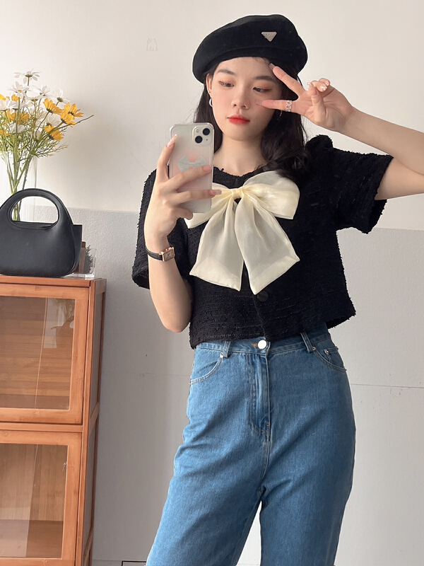 New in early summer! [19. Nineteen] xiaoxiangfeng aging fashion shirt (with Brooch) 396# ll