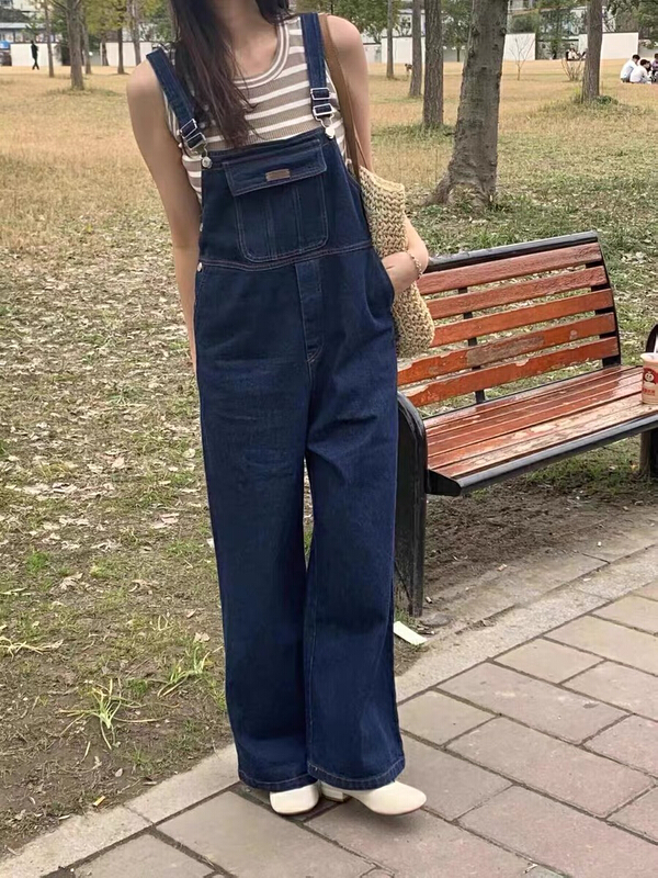 [ISO Korean series] Korean version loose straight tube age reducing wide leg strap pants 66113# hjy