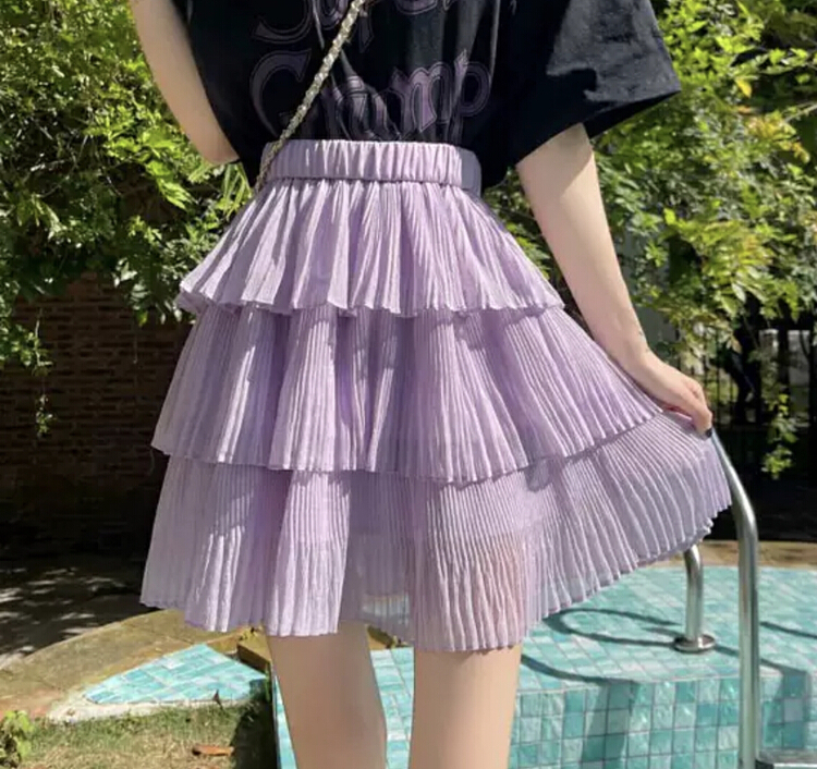 New in early summer! [love in clothes] Korean version high waist, thin and versatile puffy skirt 8022# Cl
