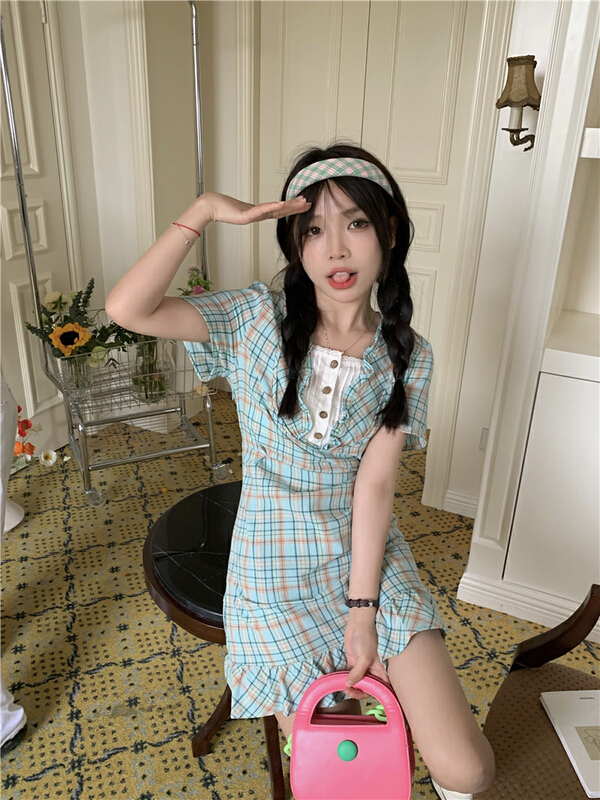 goods in stock! New in early summer! [timely rain] Hanfeng ins sweet foreign dress 61052# WPL