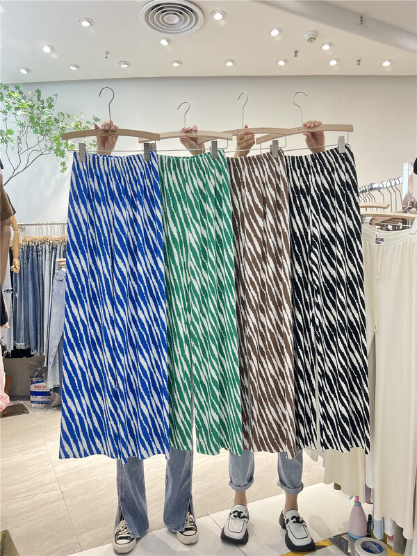 [iris iriisy] color blocking fashion retro casual pants 9239# LSL