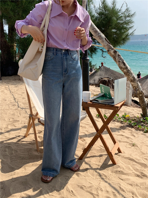 New year in early spring! [vis type] Korean style wide leg jeans 7359# hjy