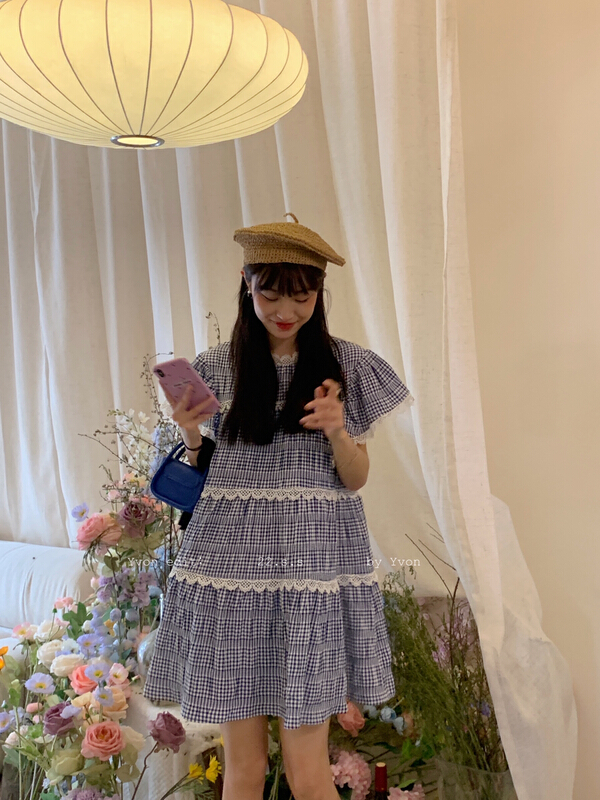 [Yiwan y.von] Vintage Plaid fashion dress 8155# XJ