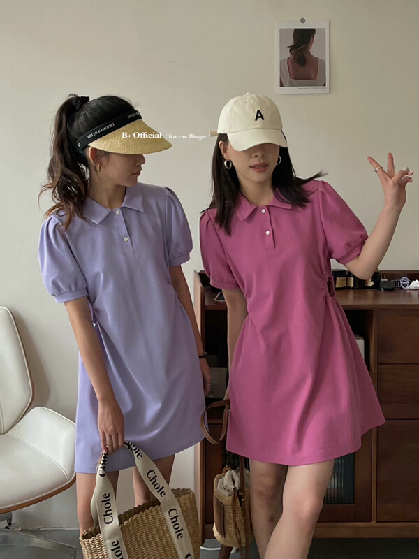 New in early summer! [B plus] casual simple polo dress 22-3311-2# HBx