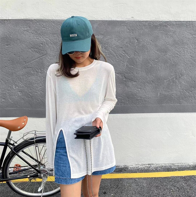 [one seven] smiley face printed fashion sunscreen shirt t6359# LSL