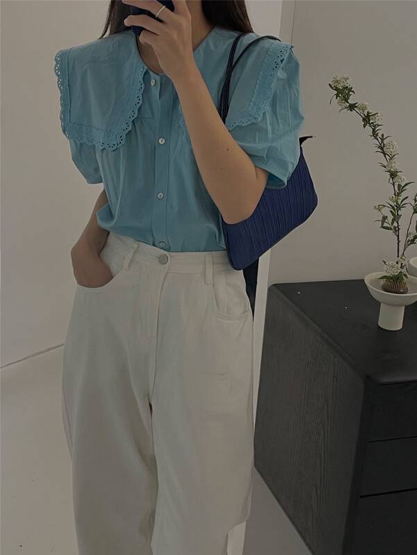 New in early summer! [clean space] Korean style doll collar Japanese versatile shirt 31822# CLS