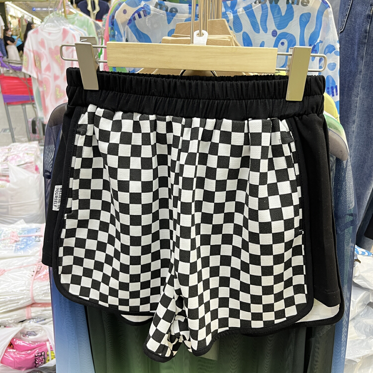 【8】 Contrast checked casual pants 6922# XYY